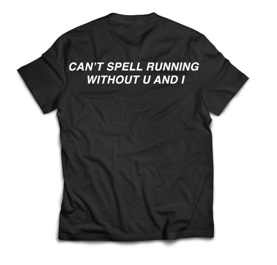 Can't Spell Running Without U and I Short Sleeve Unisex Tee